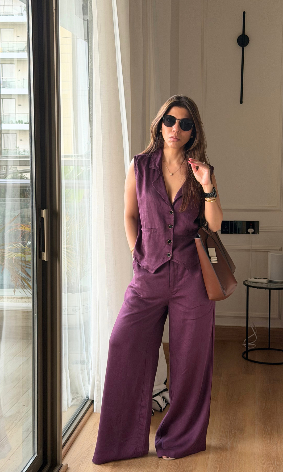 Orchid Purple Waist Coat and Pants Co-ord