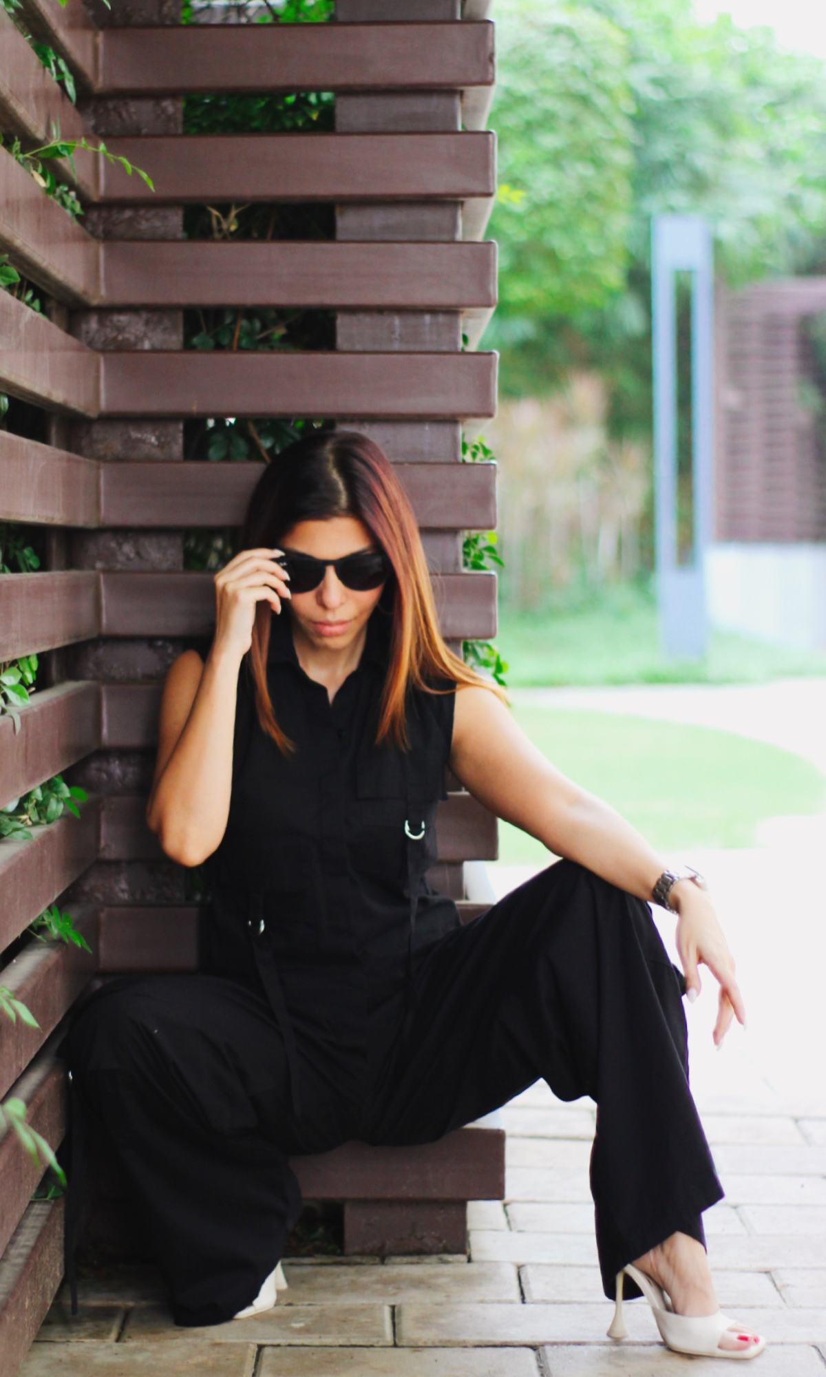 Black Poplin Shirt and Cargo Pants