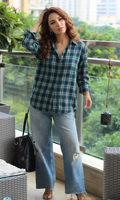 Green Classic Plaid Cotton Shirt