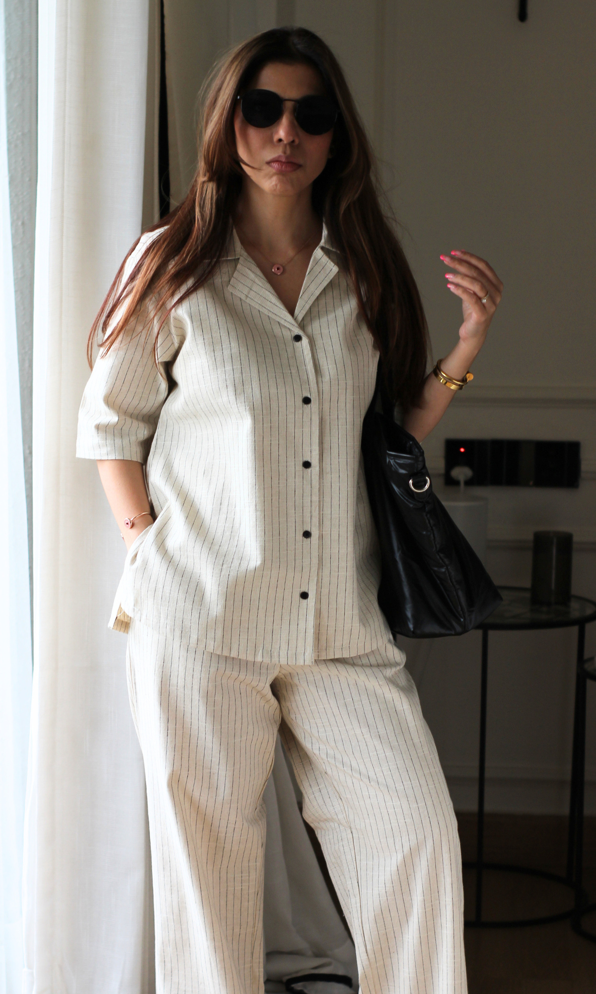 Tailored Oatmeal Stripe Set