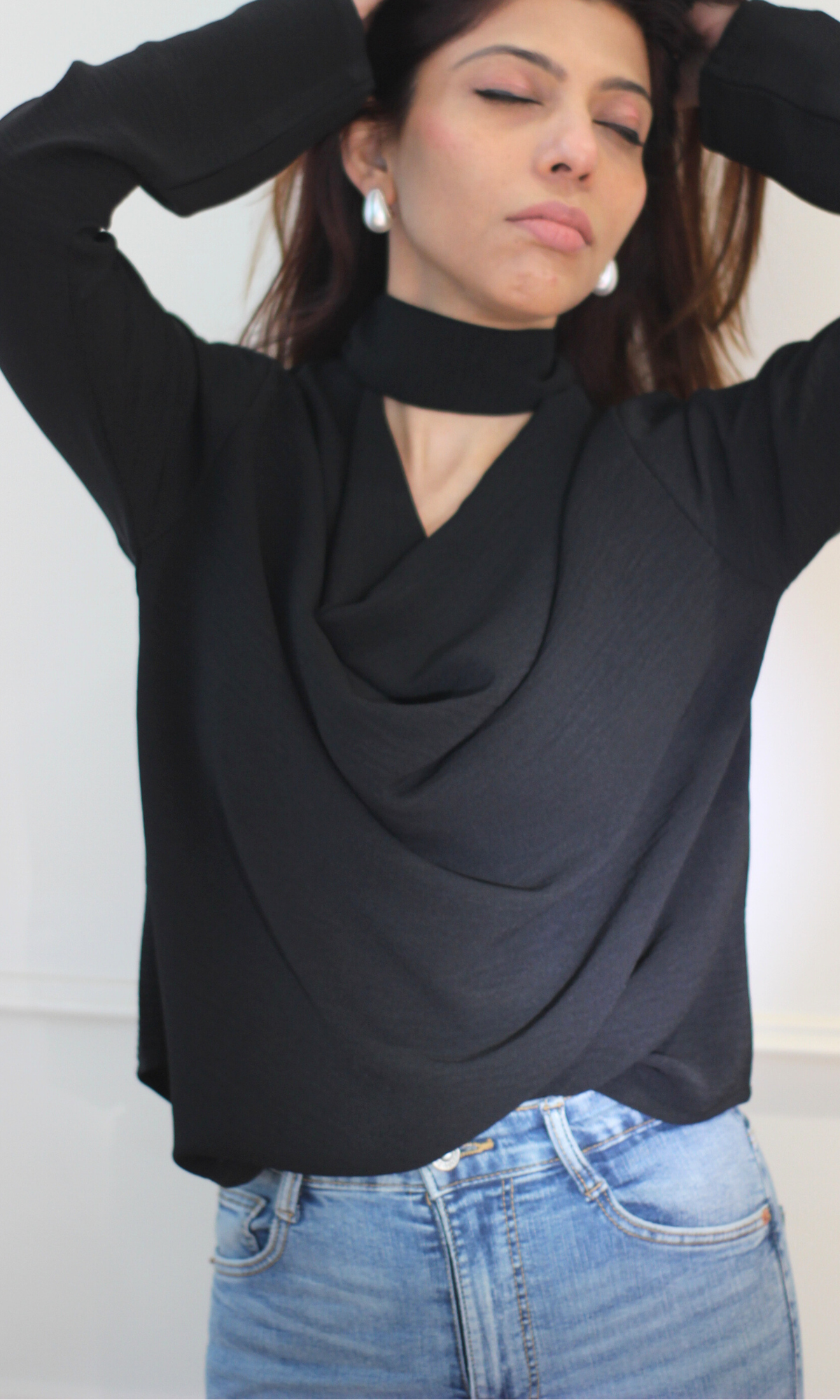 Midnight Choker Cowl Top