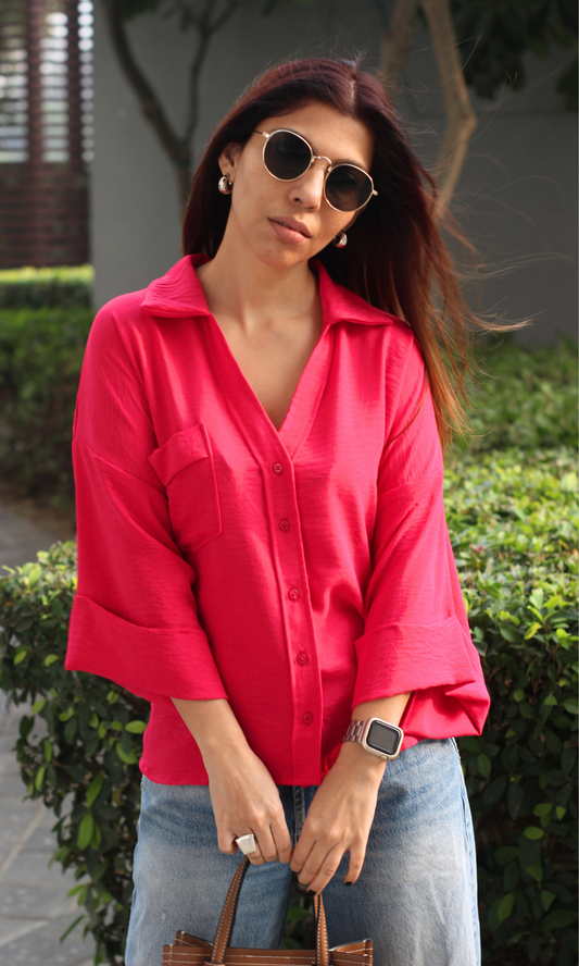 Hot Pink Flowing Shirt