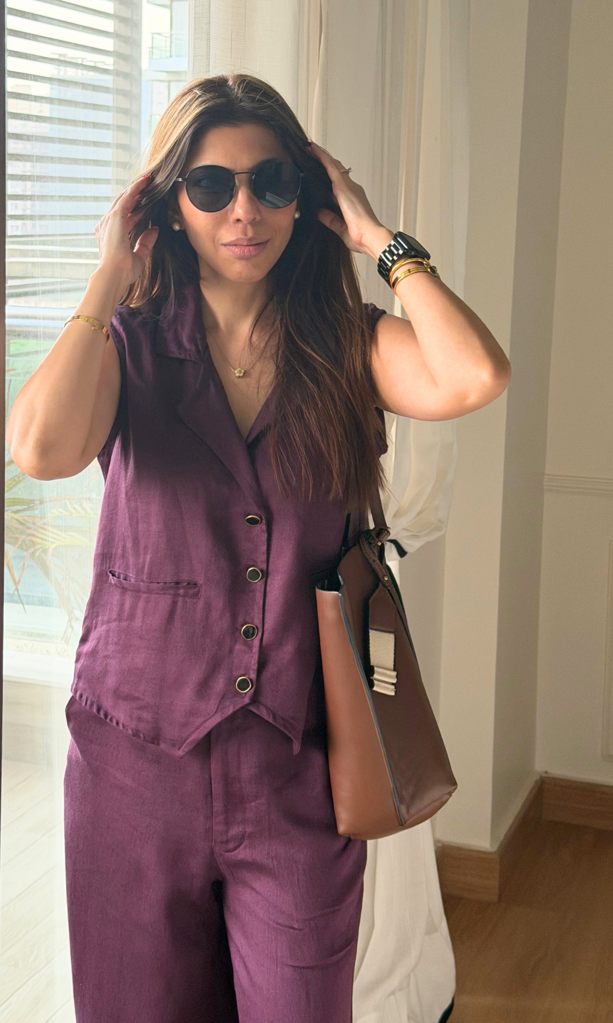 Orchid Purple Waist Coat and Pants Co-ord