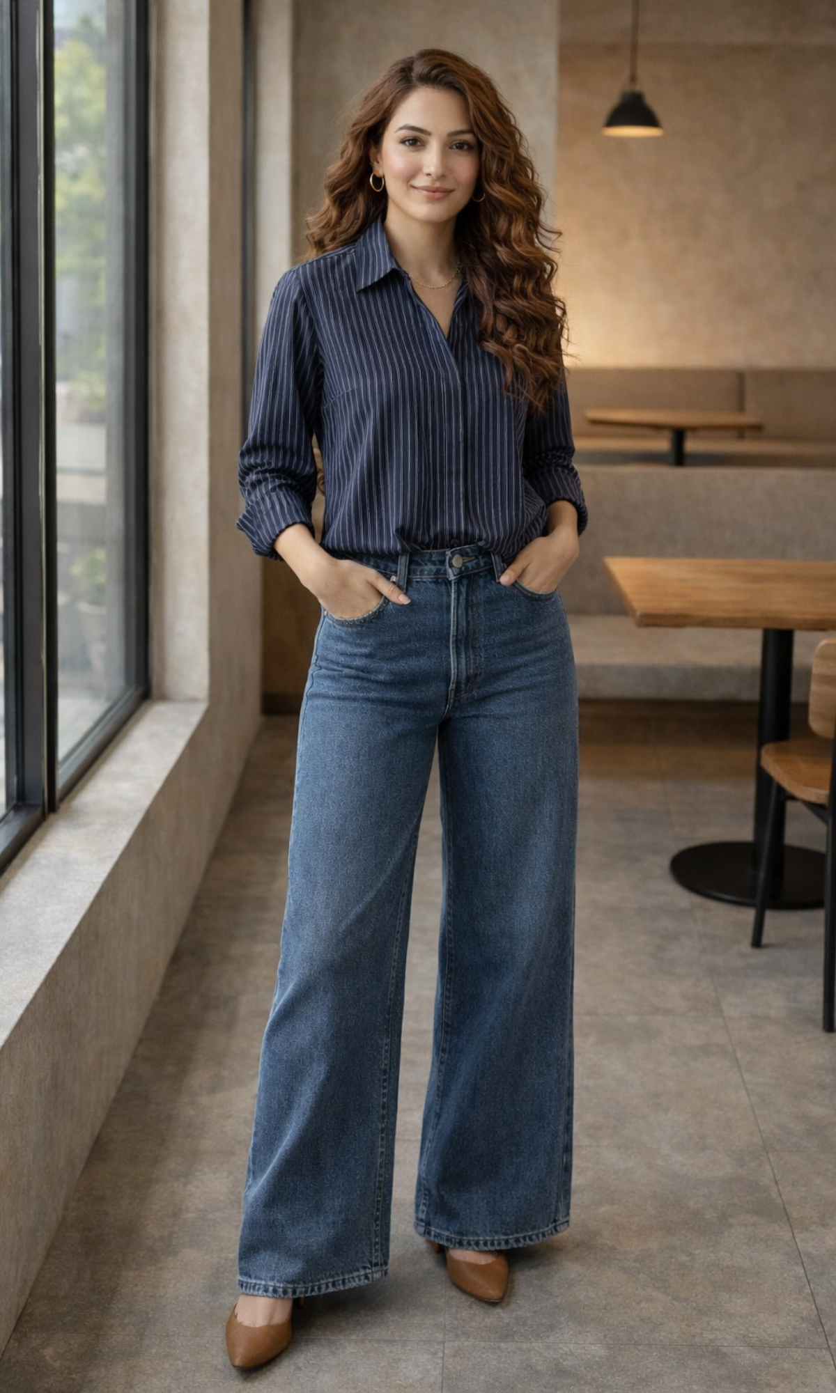 Navy Blue Stripe Shirt