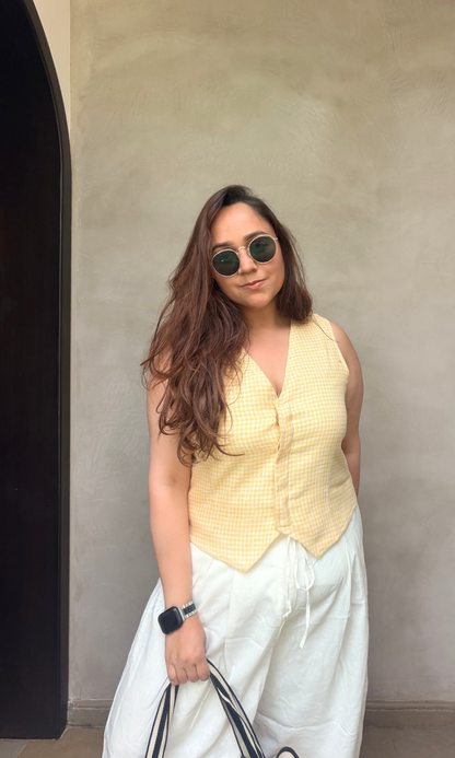 Butter Yellow Structured Vest
