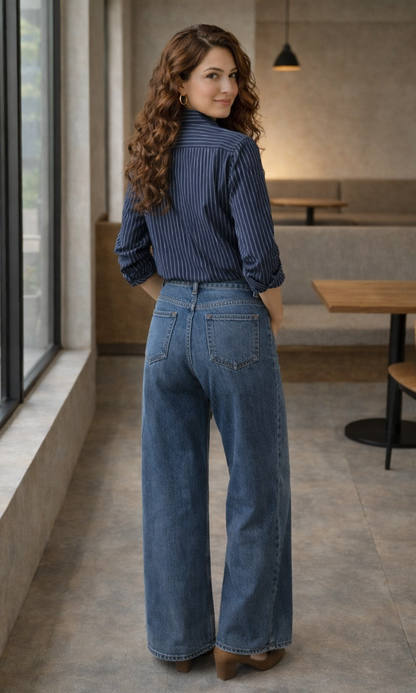 Navy Blue Stripe Shirt