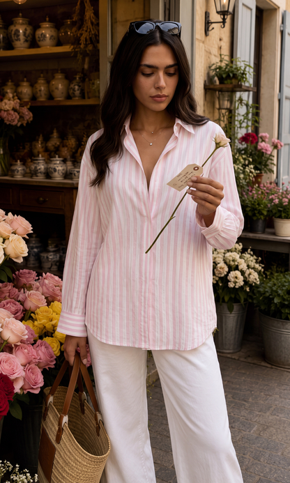 Pink Stripe Relaxed Shirt