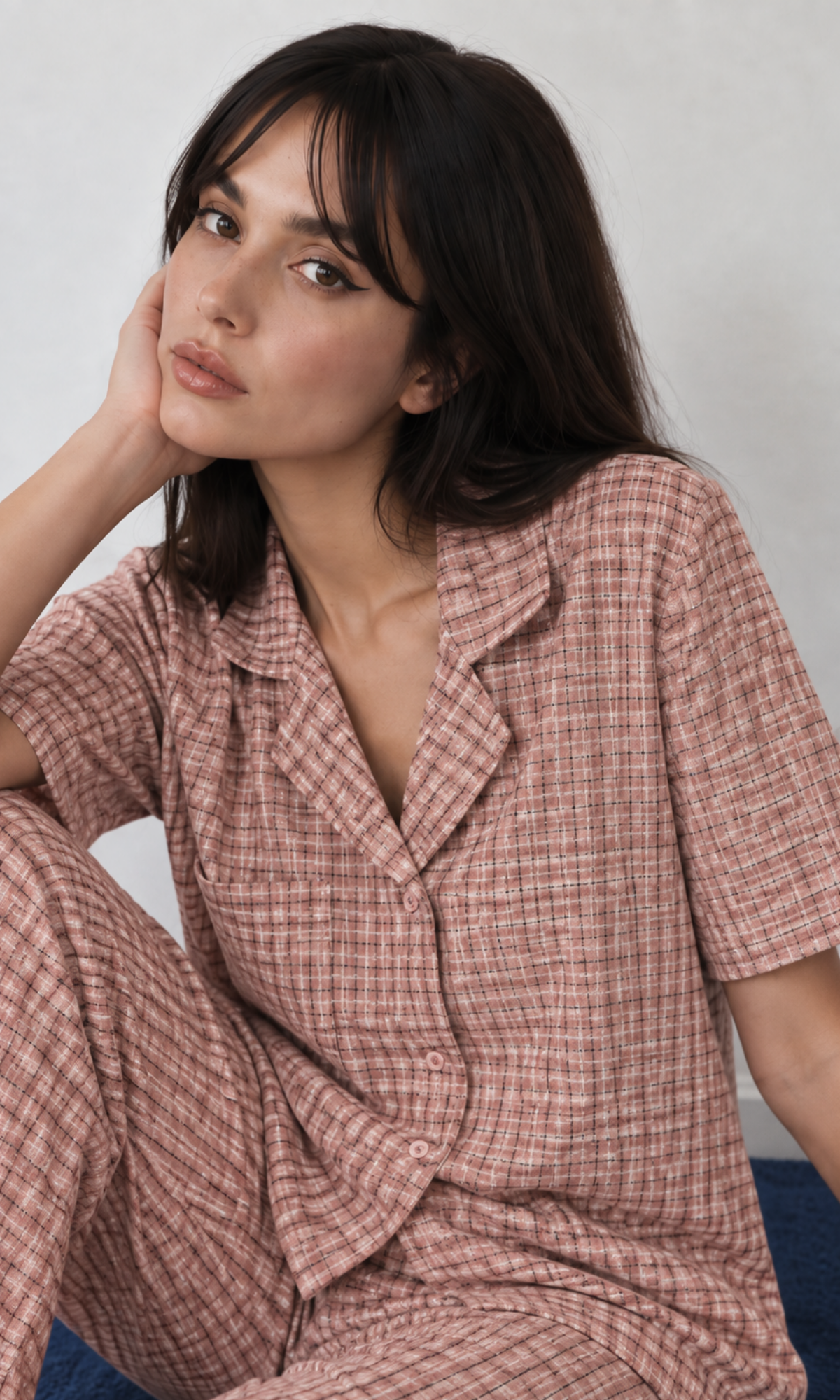 Camel Check Pajama Set