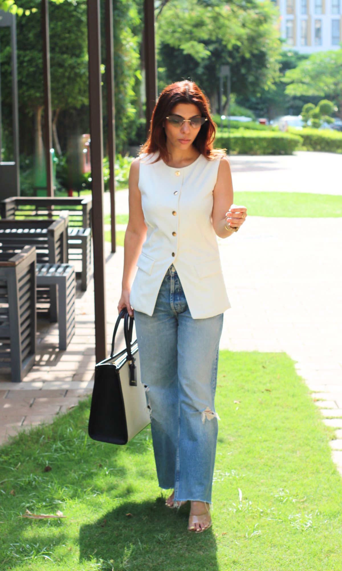 Ivory Round Neck Waistcoat
