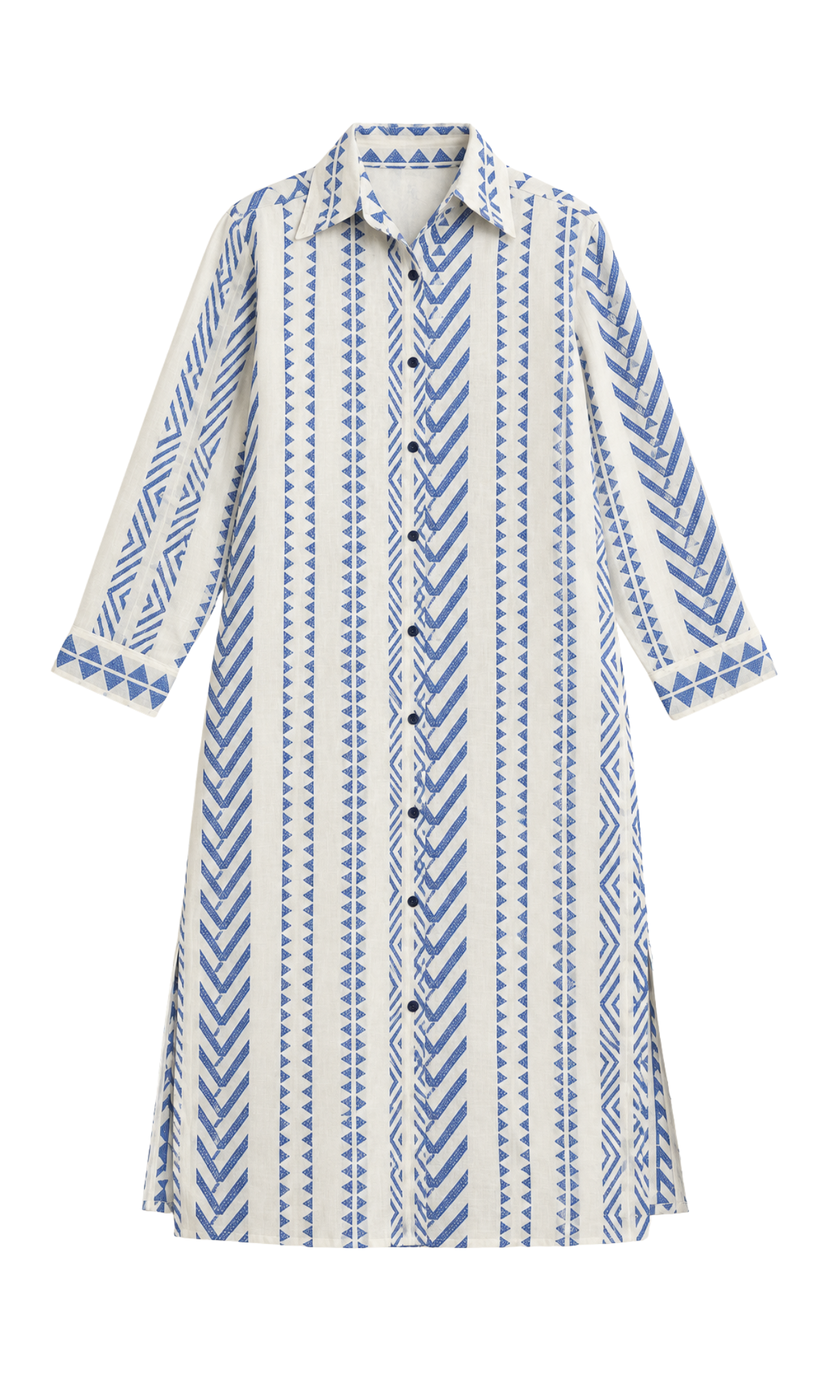 Cobalt Chevron Weave Shirt Dress