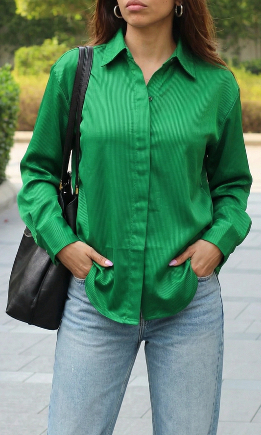 Kelly Silk Striped Loose Shirt