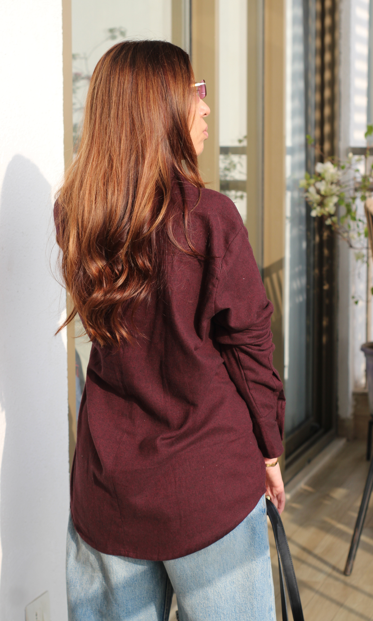 Burgundy Brushed Overshirt