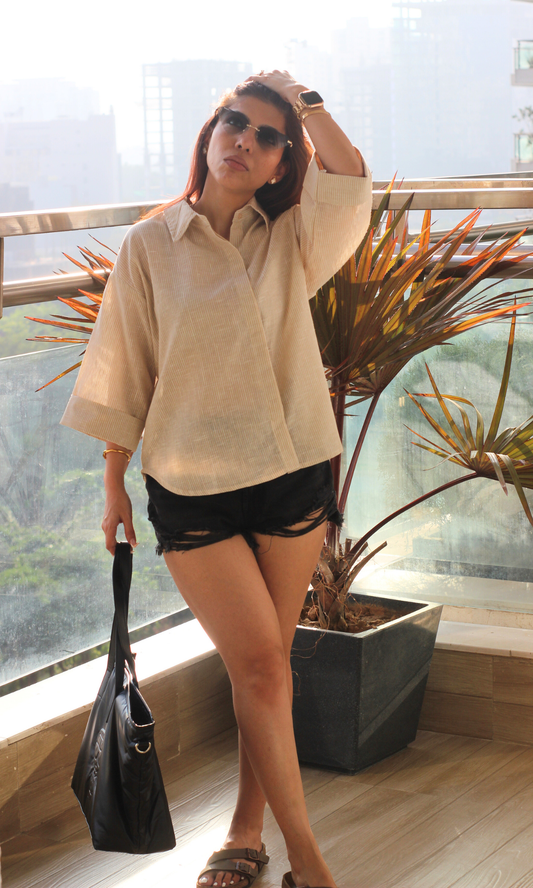 Oat Beige Loose Shirt
