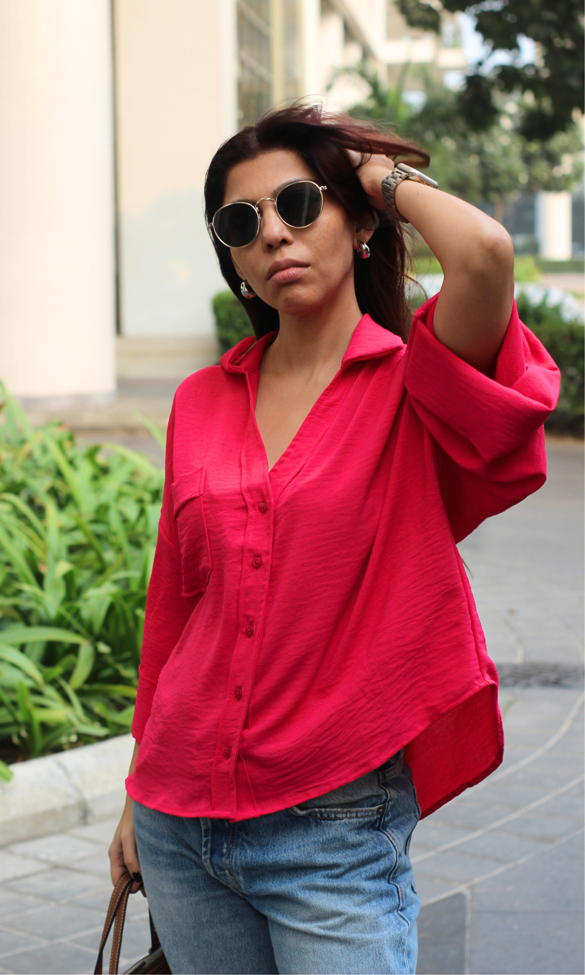 Hot Pink Flowing Shirt