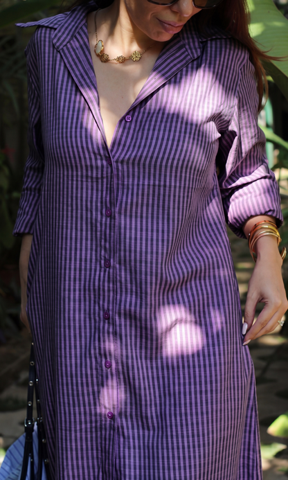 Orchid Purple Shirt Dress