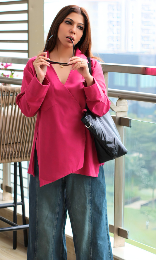 Pink Poplin Cuts Kimono