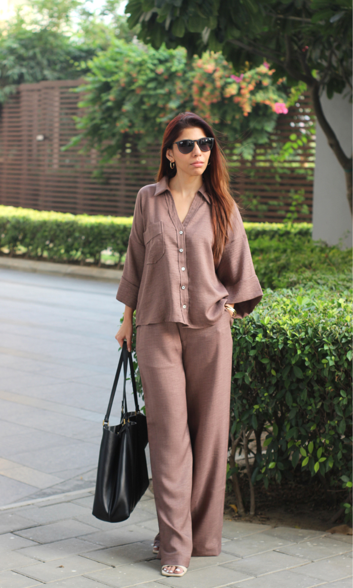 Rose Mauve Loose Shirt and Pants Co-ord