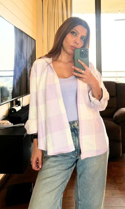 Lavender Ivory Checked Shirt