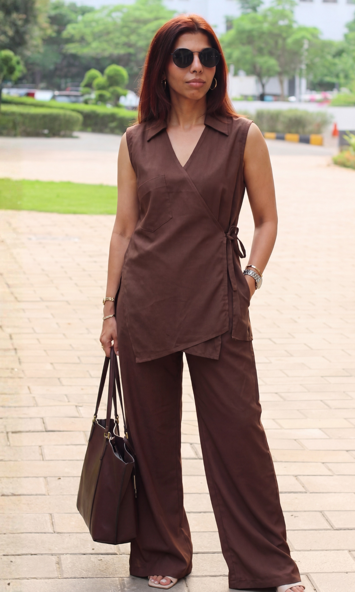 Mocha Wrap Utility Co-ord Set