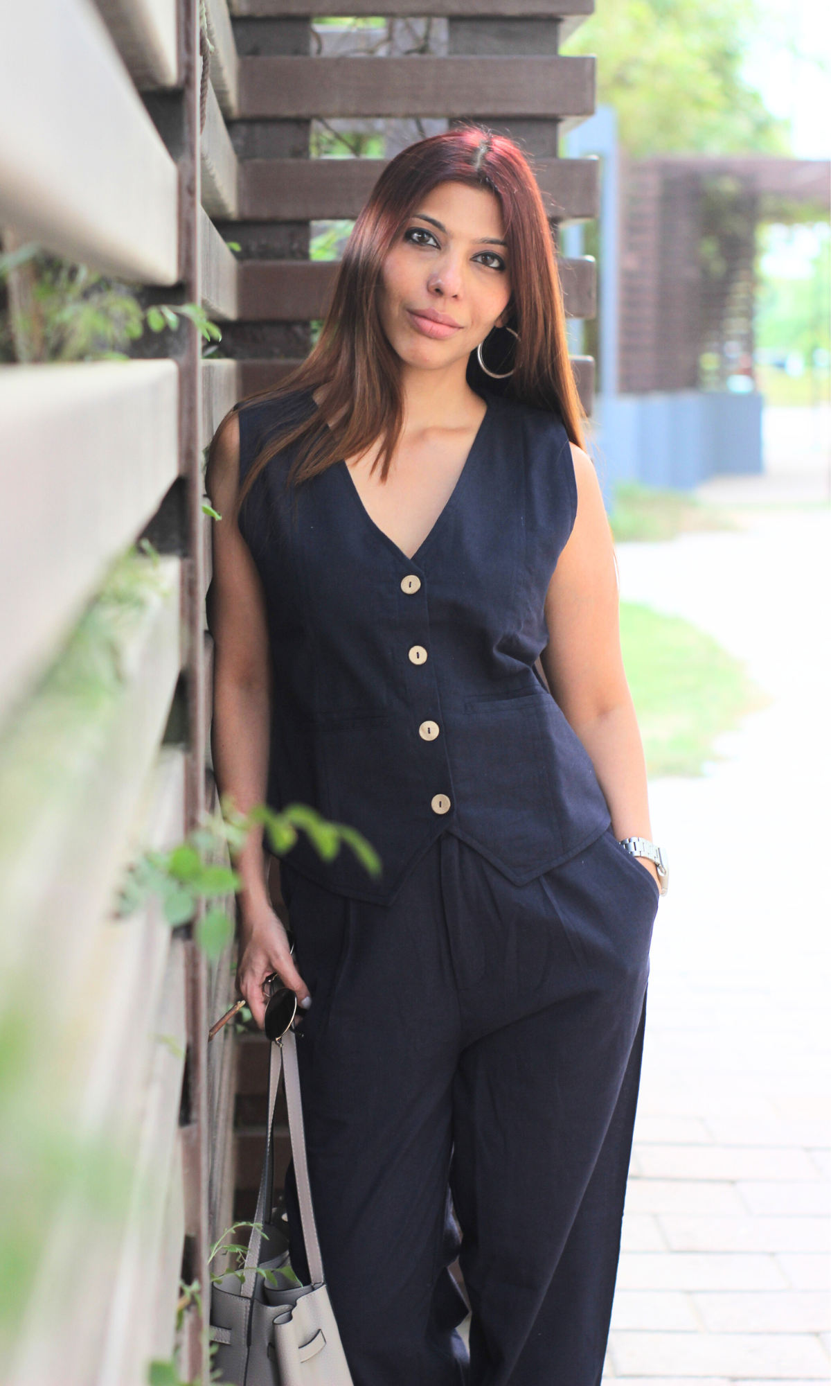 Navy Blue Waist Coat and Pants Co-ord