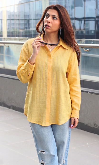 Marigold Textured Stripe Shirt