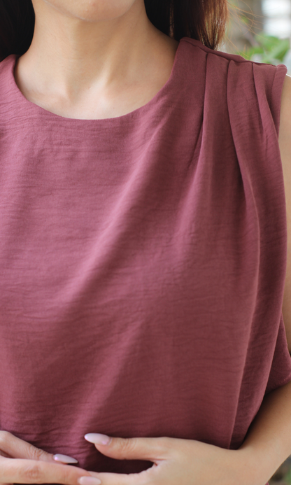 Rouge Side Cut Sleeveless Top
