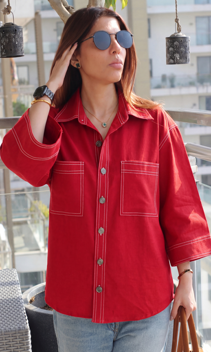 Thread Detail Red Shirt