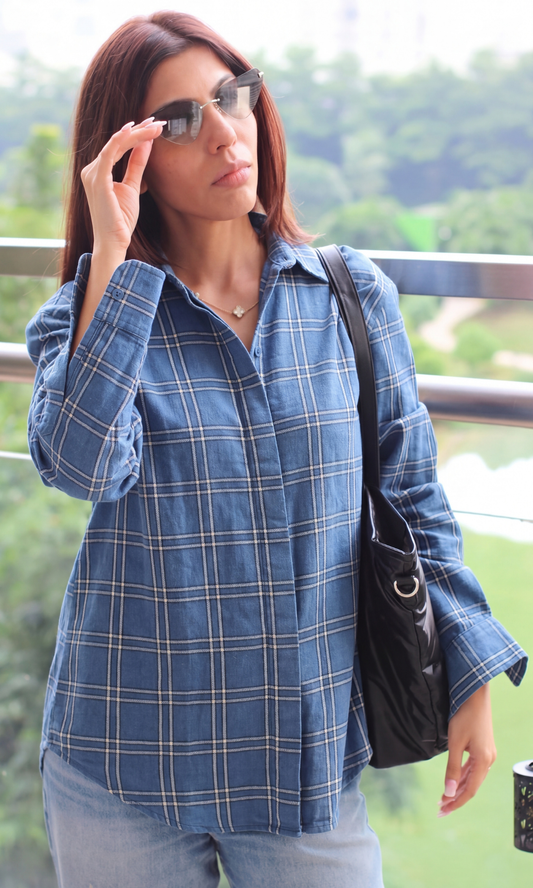 English Blue Checked Shirt