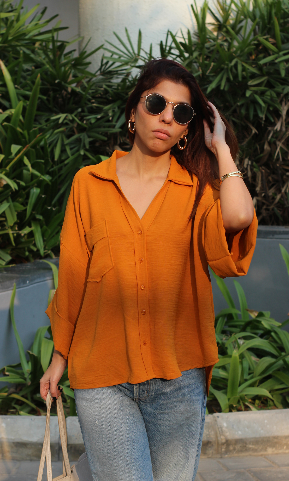 Tangerine Flowing Shirt