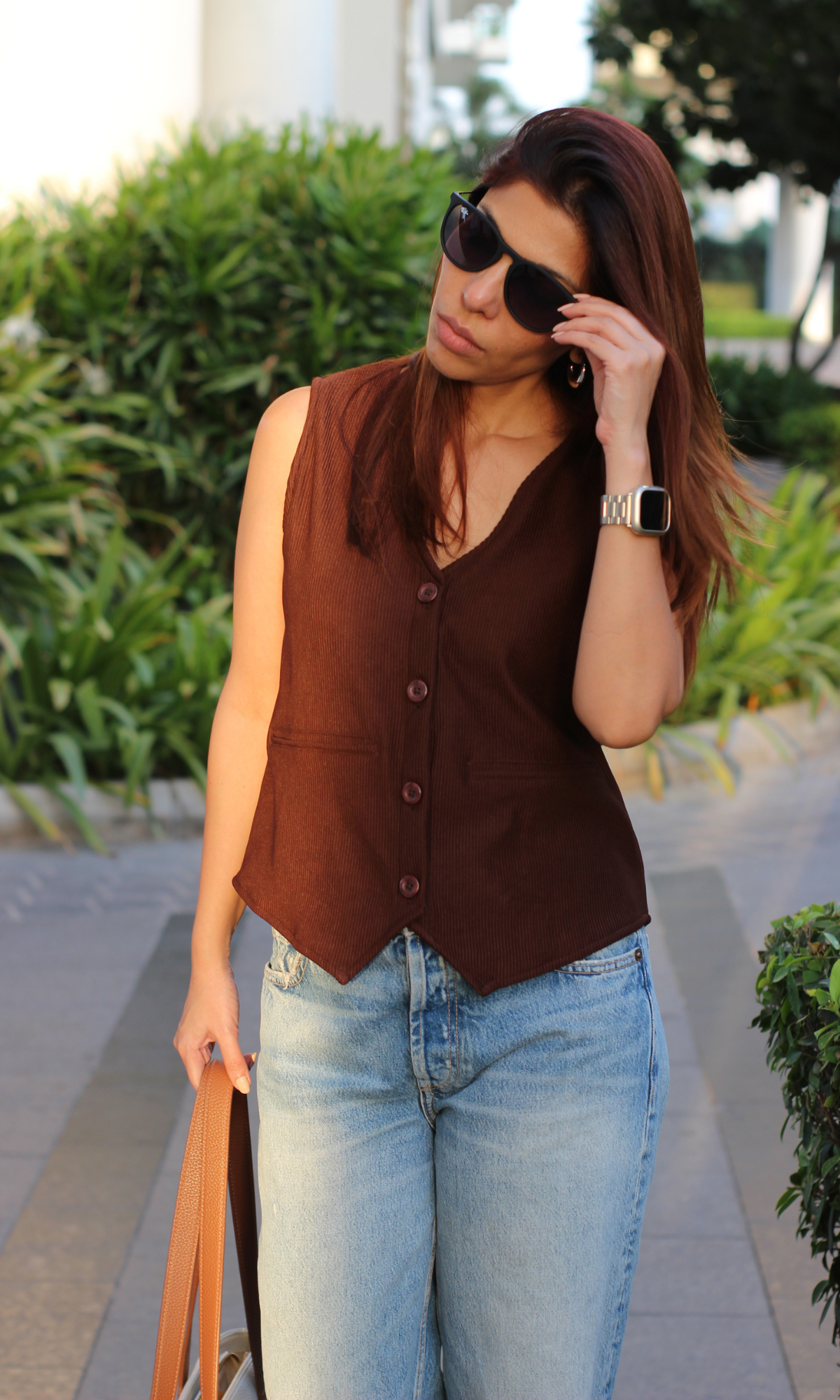 Pecan Ribbed Waist Coat