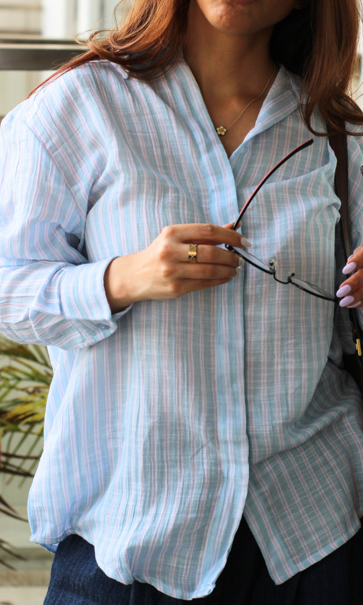 Sky Purple Striped Shirt