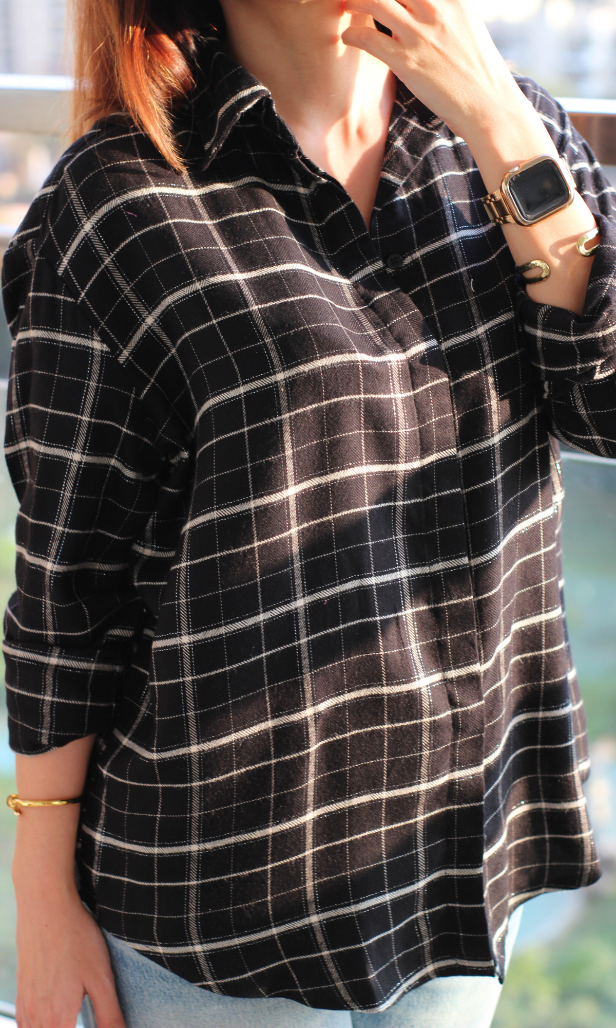 Black Plaid Checked Shirt