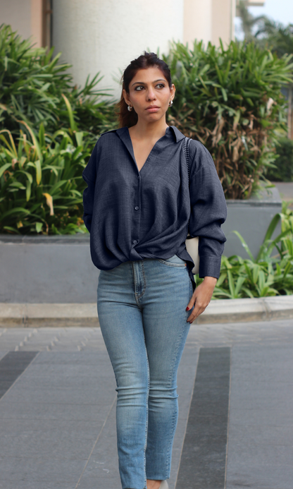 Indigo Knot Detail Shirt