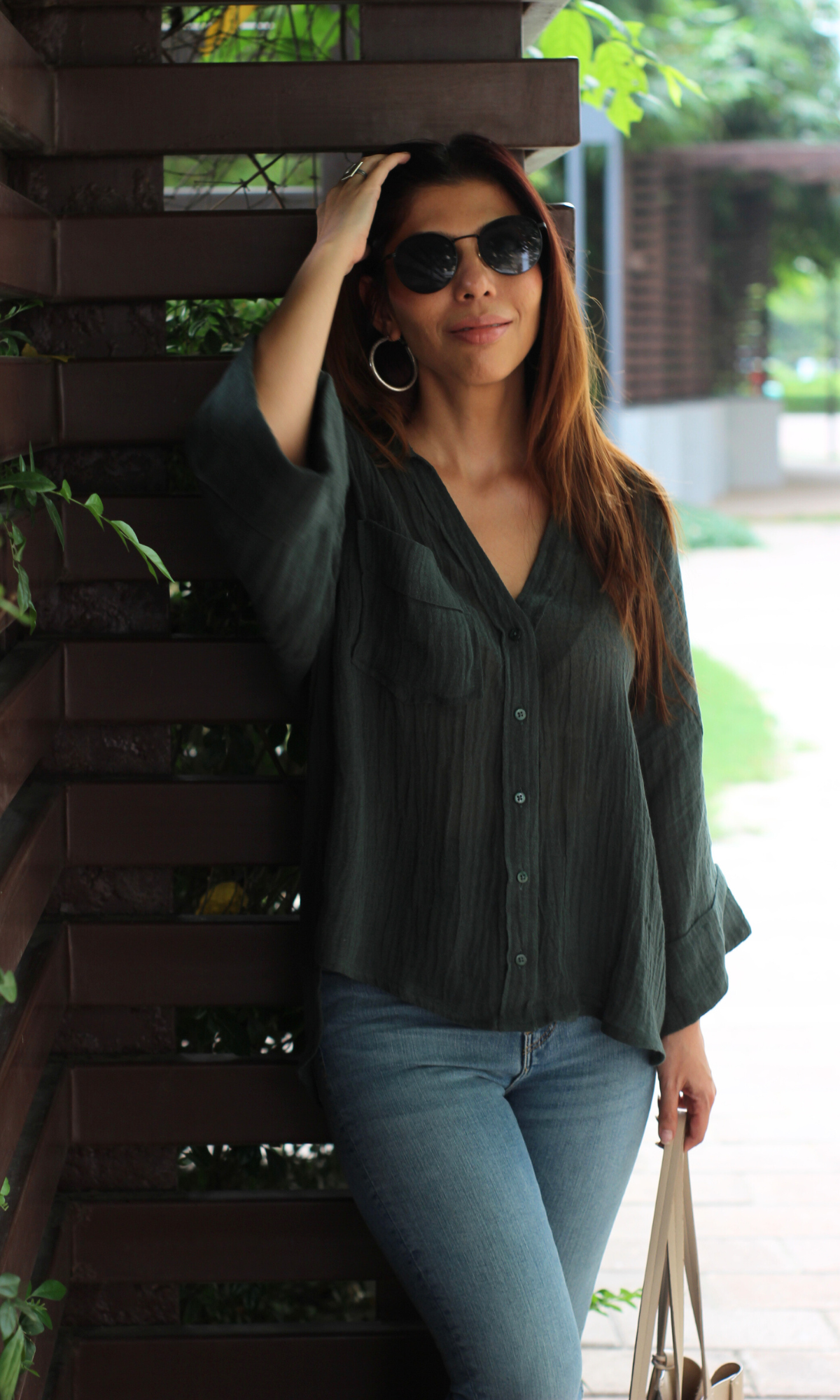 Dark Green Textured Shirt