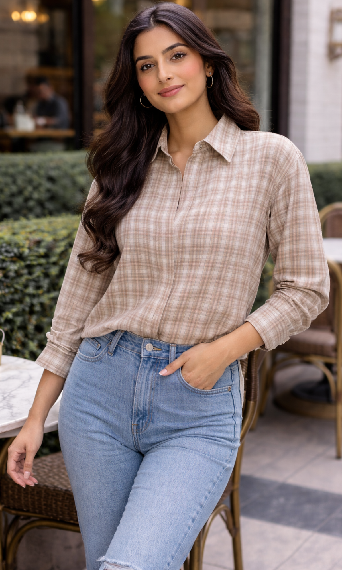 Soft Rose Brew Checked Shirt