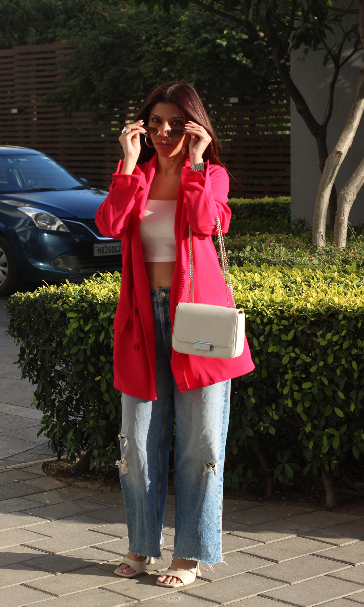 Hot Pink Double Breasted Blazer Jacket