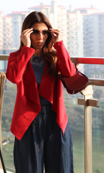 Red Suede Shrug