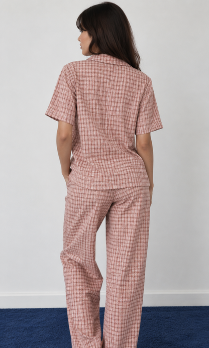 Camel Check Pajama Set