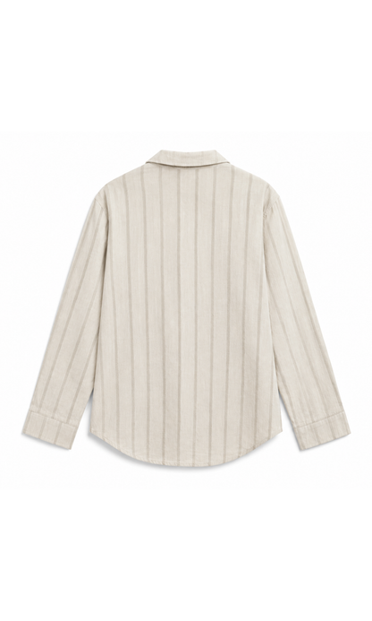 Khaki Striped Dolman Sleeve Popover Blouse