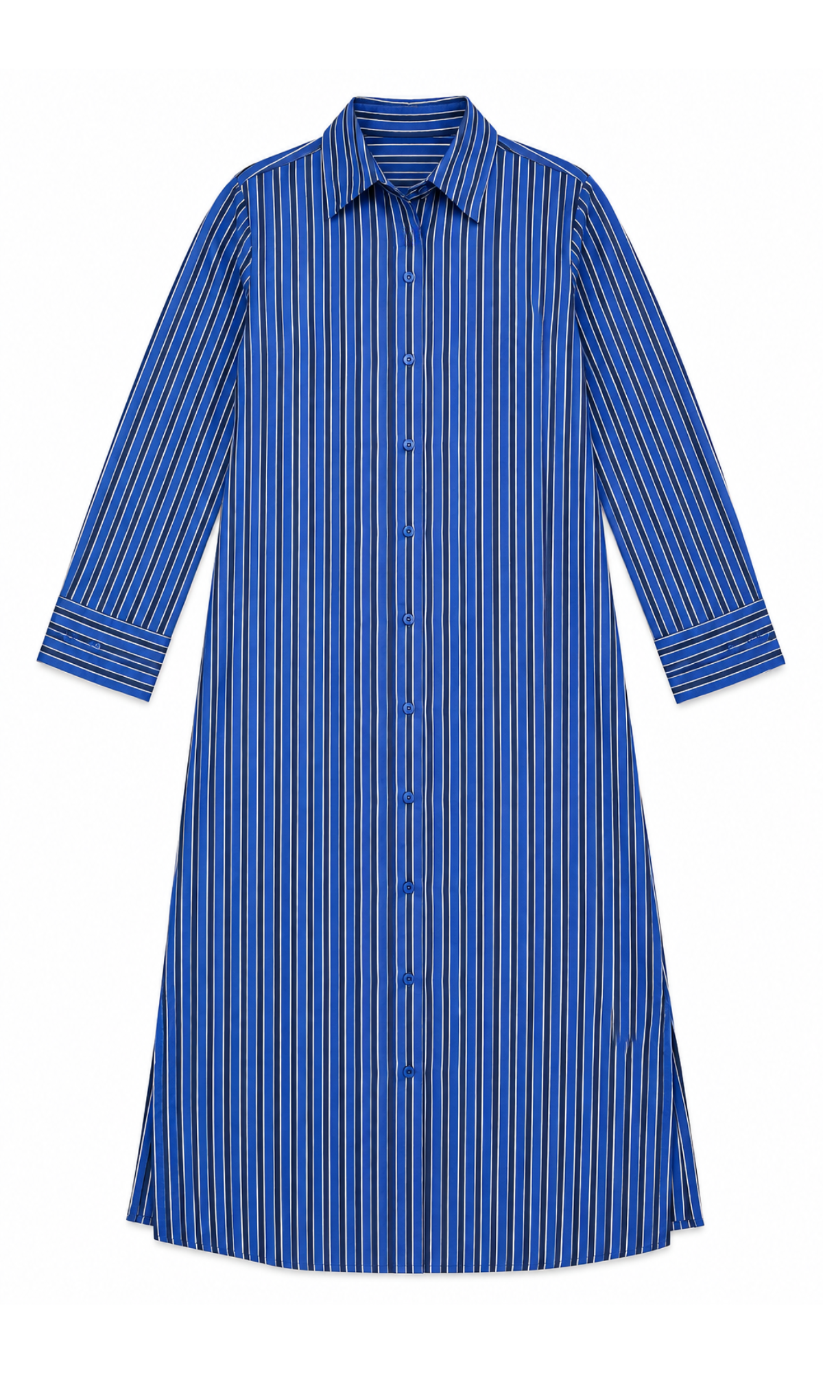 Cobalt Striped Shirt Dress