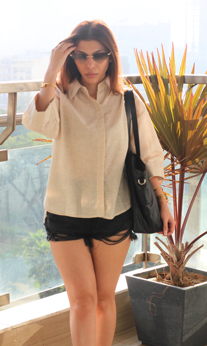 Oat Beige Loose Shirt