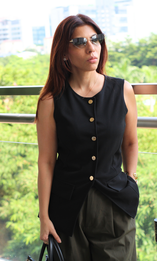 Sable Round Neck Waist Coat