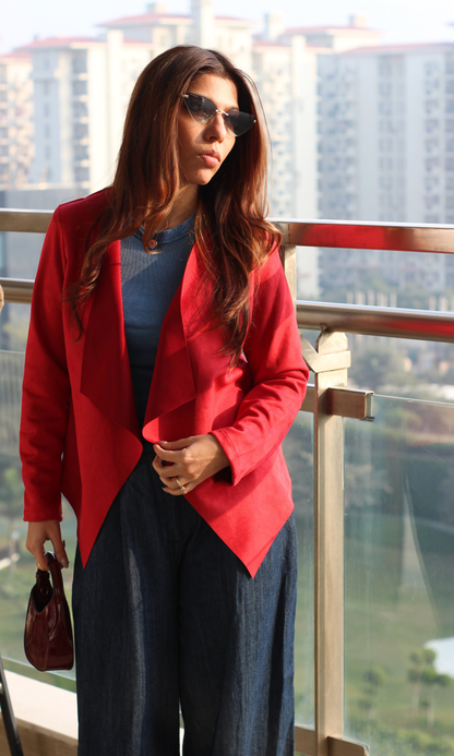Red Suede Shrug