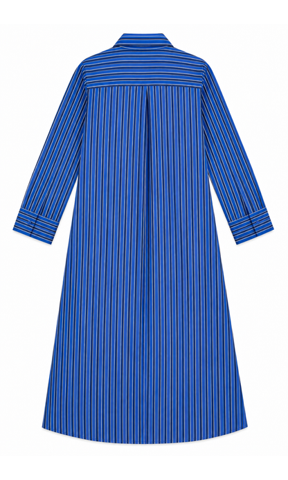 Cobalt Striped Shirt Dress