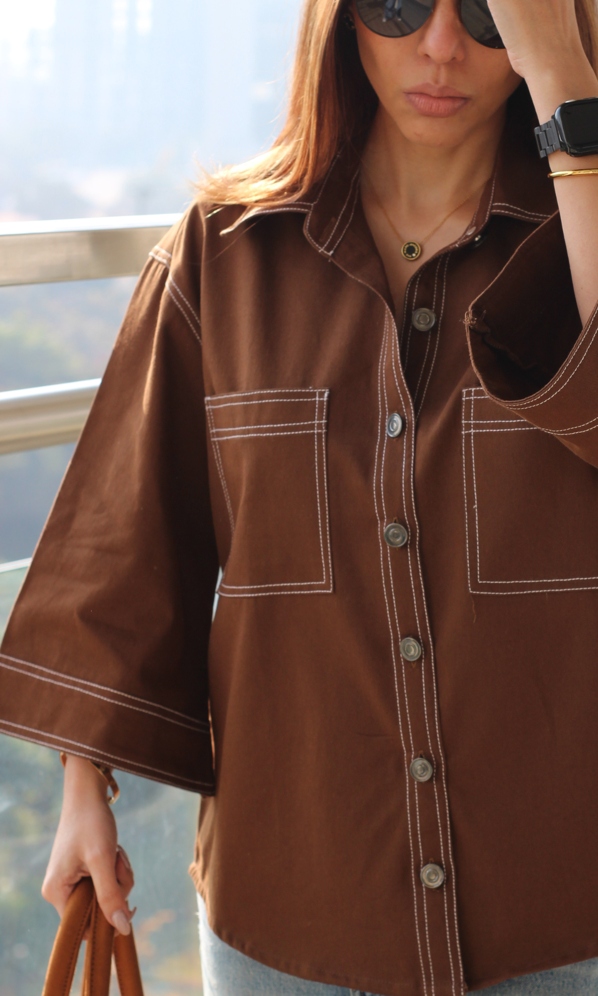 Thread Detail Brown Shirt