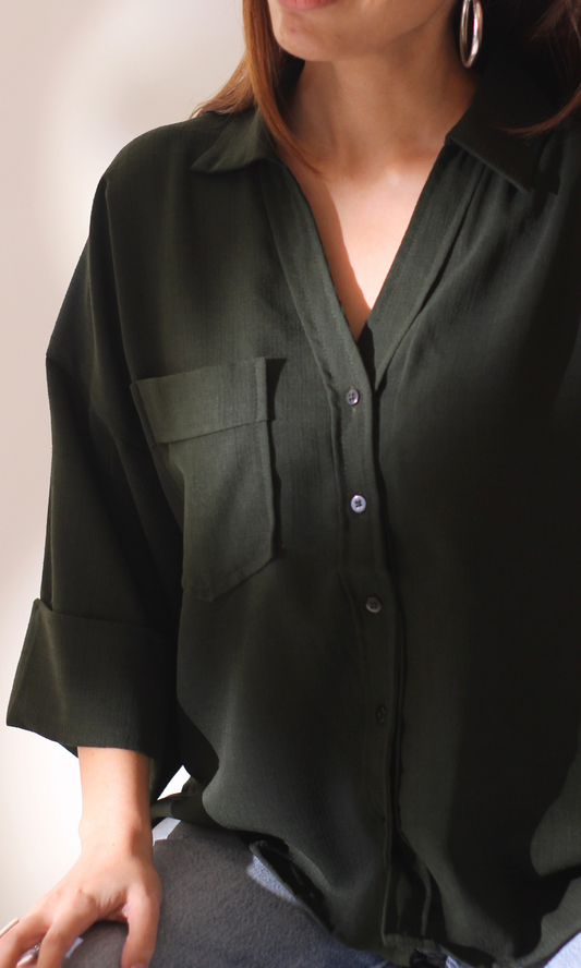 Dark Olive Textured Shirt