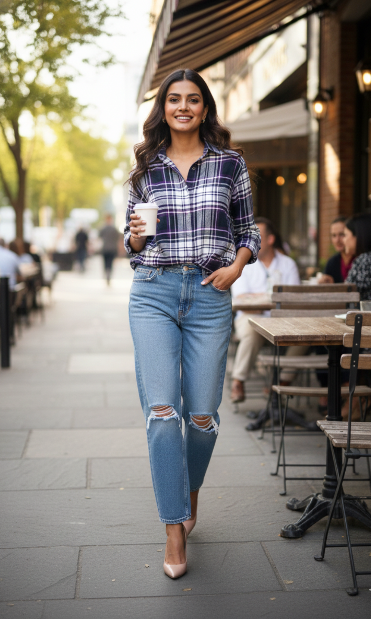 Violet Classic Checked Shirt