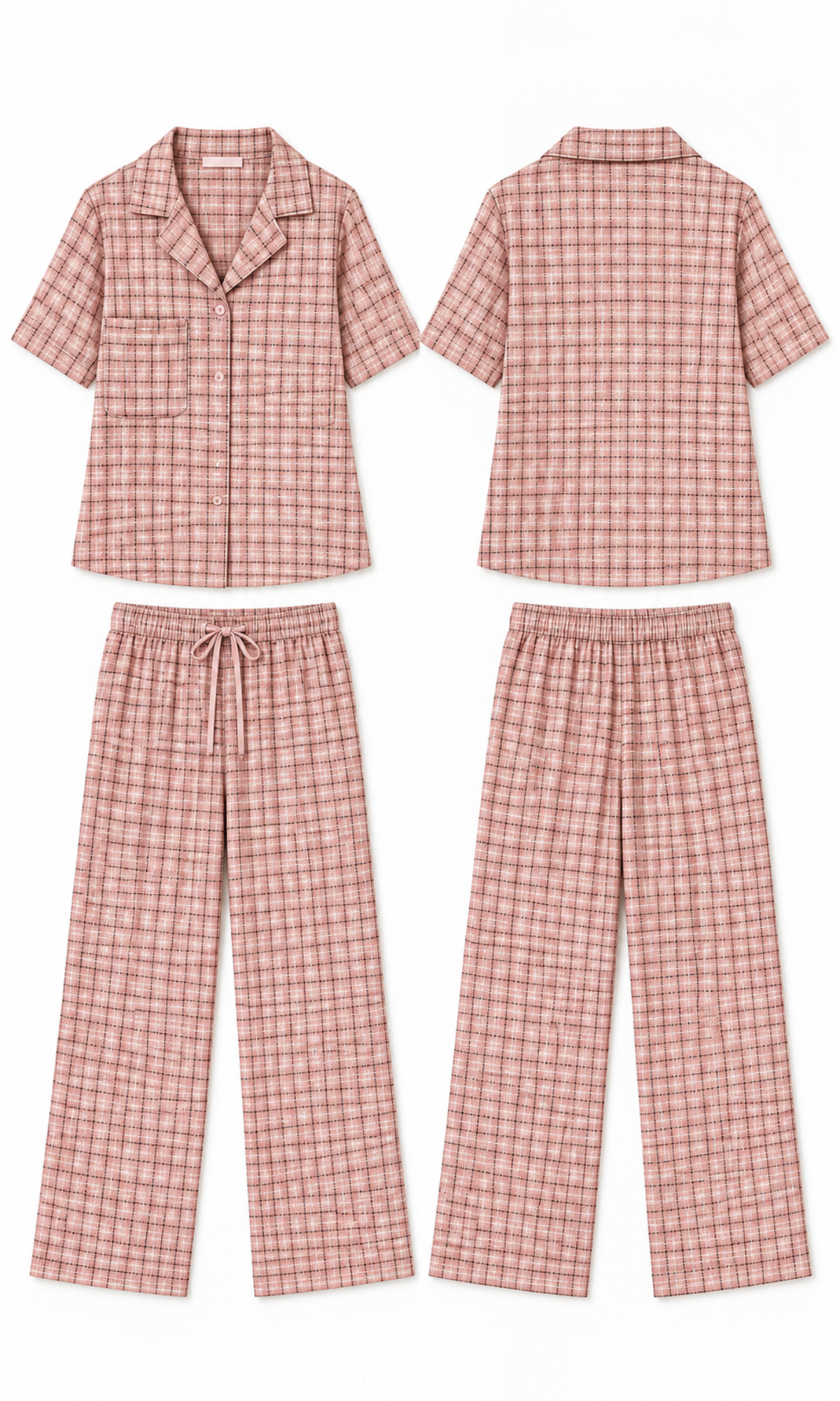 Camel Check Pajama Set