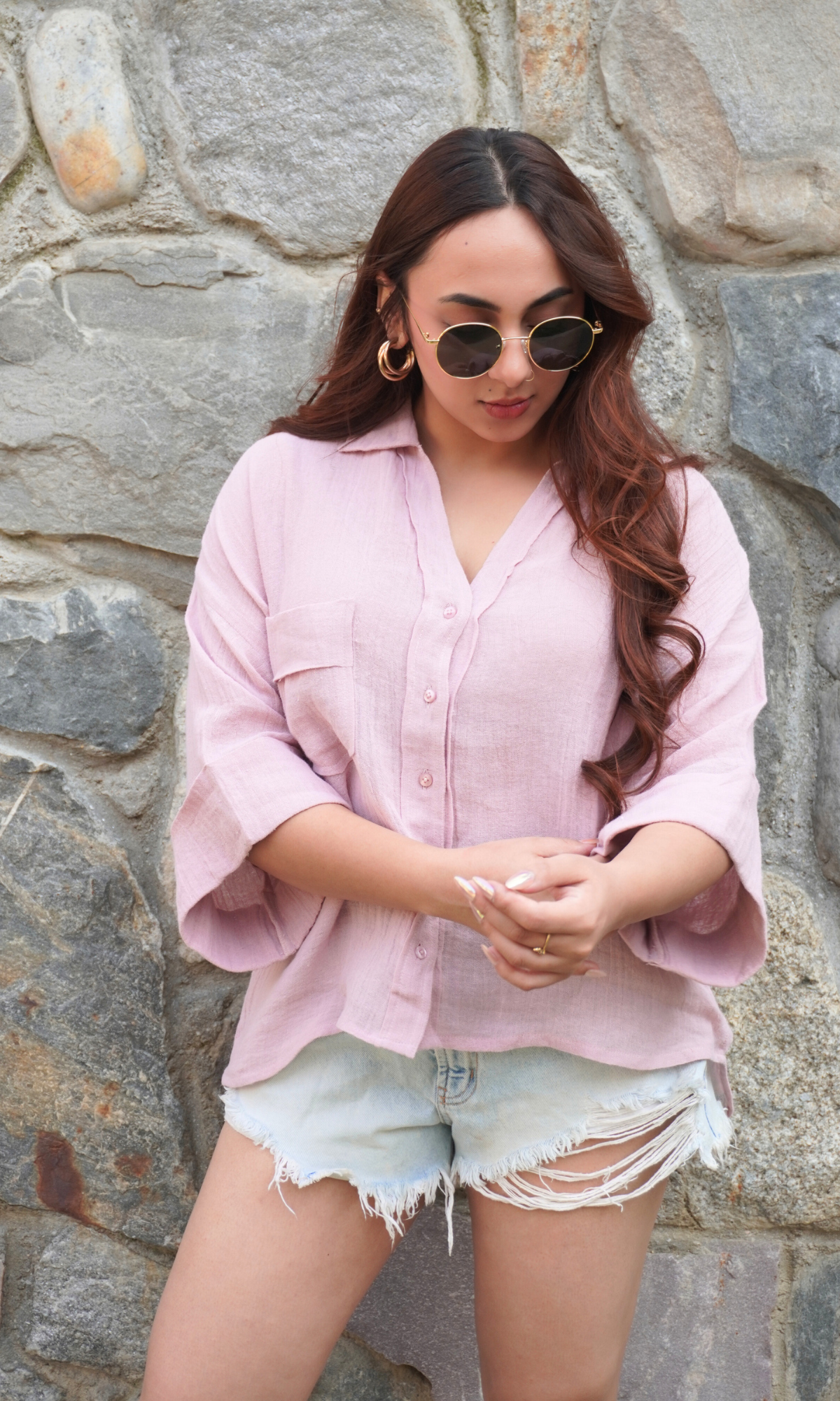 Light Pink Textured Shirt