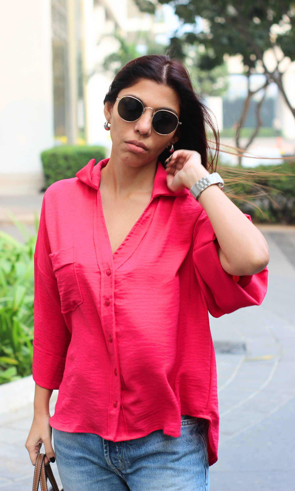 Hot Pink Flowing Shirt